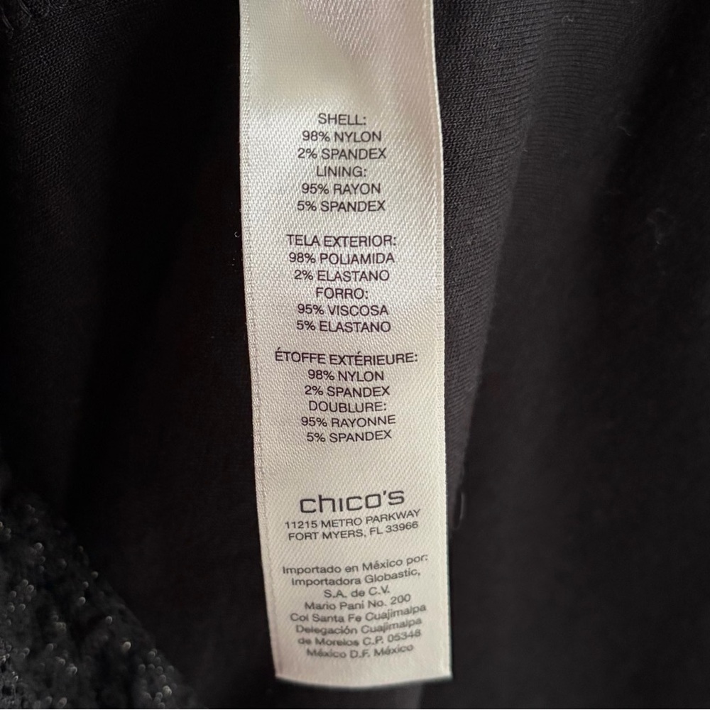 •Chico’s• Textured Black Tiered Ruffle Dress - Size Large - Picture 6 of 8